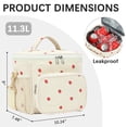 thumbnail image 4 of GYEUKHAM Insulated Lunch Bag for Adults,Large Reusable Lunch Box with Adjustable Shoulder Strap,Front Zipper Pocket& Dual Mesh Side Pockets,Durable,Compact&Water-Resistant,Corduroy Strawberries Beige, 4 of 8