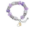 thumbnail image 2 of Delight Jewelry Two-tone Girl Silhouette in Heart Purple Butterfly Bead Charm Bracelet, 7"+1" Extender, 2 of 5