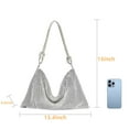 thumbnail image 2 of Rhinestone Evening Bag, Sparkly Mini Handbag for Women, Perfect for Special Occasions, Silver, 2 of 7