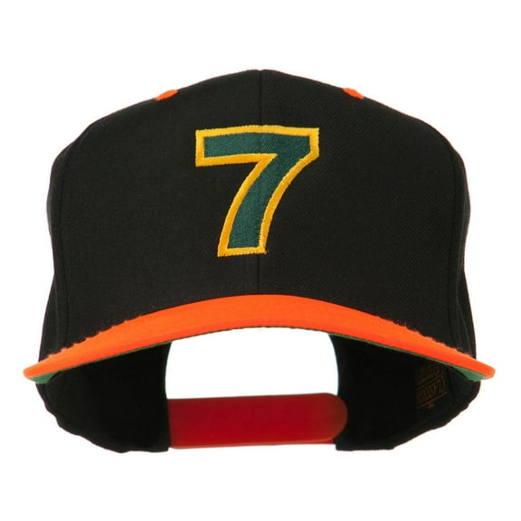 Arial Number 7 Embroidered Classic Two Tone Cap - Neon Orange OSFM