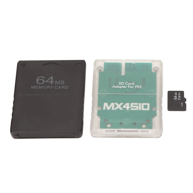Lector de tarjetas de memoria Adaptador de tarjeta de memoria de repuesto estable con tarjeta de memoria de 64 G y tarjeta de juego FMCB de 64 MB para PS2 Fat