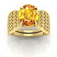 thumbnail image 2 of Shree Jewelrs Original Certified Natural Yellow Sapphire (Pukhraj) Ring - 2.00 Ratti Certified Handcrafted Ring Jupiter Ring, PANCHDHATU Gold Plated Ring for Men and Women, 2 of 5