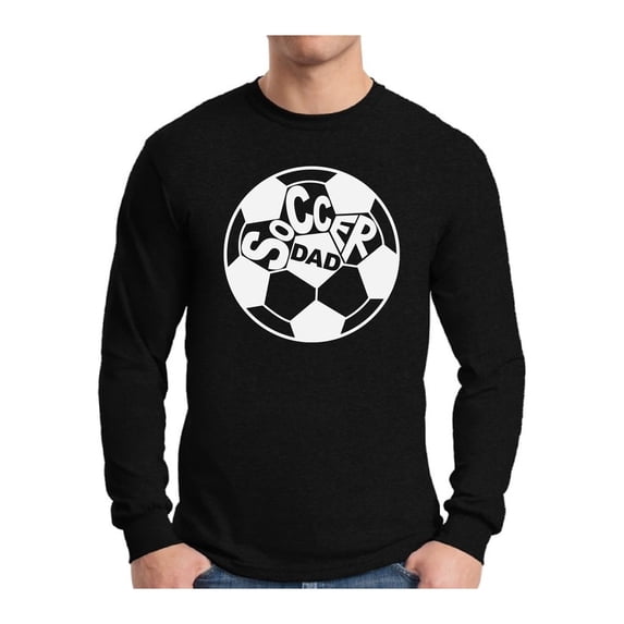 Awkward Styles Men's Soccer Dad Graphic Long Sleeve T-shirt Tops White Sport Lover Gift Father's Day Gift for Dad