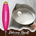 thumbnail image 5 of PowerLix Electric Milk Frother Handheld with Stainless Steel Stand, Battery-Operated Electric Whisk Coffee Frother, Whisk Foam Maker for Latte, Cappuccino, Hot Chocolate, Hearts, 5 of 7