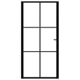thumbnail image 2 of vidaXL Black ESG Glass Aluminum Interior Door Single Door 40.4x79.3 Inch 1.4 Inch Thickness, 2 of 8