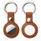 thumbnail image 2 of Funda protectora de cuero para AirTag, llavero AirTag, funda antiarañazos portátil para AirTag, funda protectora para AirTag Key Finder para llaves AirTag, niños, mascotas (marrón), 2 of 5