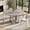 Washed gray, variant on GOCAPTAIN 47" Round Dining Table for 4-6, Farmhouse Wood Kitchen Table With Sturdy Cross Base, Modern Dining Room Table for Kitchen, Living Room, Wood Grain Black