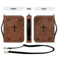 thumbnail image 4 of FORUDESIGNS Brown Cross Floral Bible Cover Lightweight Bible Case Waterproof Study Scripture Bag with Zipper Pocket Bible Organizer Case Bible Journaling Supplies, M, 4 of 7