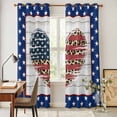 thumbnail image 5 of Kitchen Curtains 84 Inch Length 2 Panels, Independence Day Grommets Window Treatment Curtain, American Flag Leopard Print Love Wooden Thermal Curtains Drapes for Living Room/Bathroom, 5 of 9