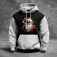 thumbnail image 2 of Men's Pullover Hoodie with Santa Claus Graphic Print Drawstring Hood Long Sleeve Kangaroo Pocket Casual Fit Sweatshirt Light Gray 3XL, 2 of 5