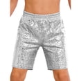 thumbnail image 4 of TSSOE Unisex Girls Boys Gymnastics Shorts Athletic Dance Bottoms Hip Hop Jazz Competition Booty Boy-Cut Shorts Silver 8, 4 of 6