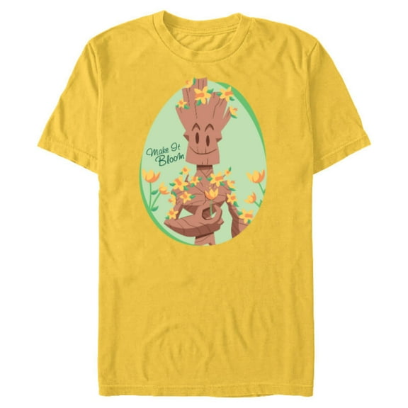 Marvel Guardians of the Galaxy Groot Make it Bloom Spring - Short Sleeve Blended T-Shirt for Adults - Customized-Yellow