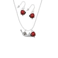 thumbnail image 2 of Delight Jewelry Silvertone French Horn Red Lucky Ladybug Necklace and Dangle Earrings Set, 2 of 6