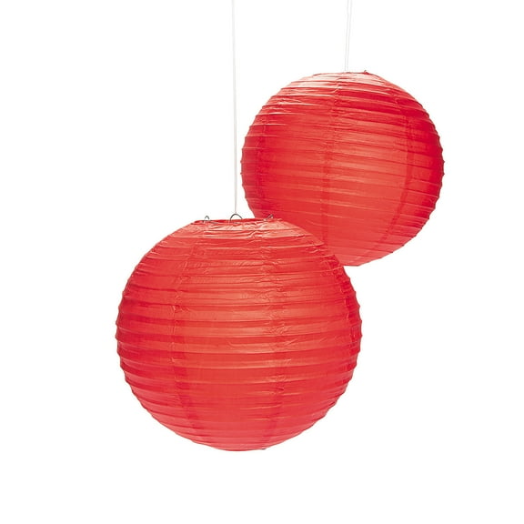 RED PAPER LANTERN (6PC) - Party Decor - 6 Pieces