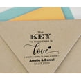 thumbnail image 4 of Printtoo Personalized&nbsp;Blue Self Inking Opner Favor The Key To Happiness Is Love Heavy Duty Stamp Custom&nbsp;Rubber&nbsp;Stamper-45 mm, 4 of 6