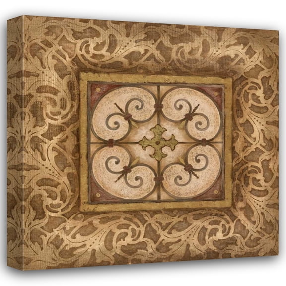 Tava Studios 20x20 Gallery Wrapped Canvas Wall Art Titled - Scroll Medallion I