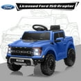 thumbnail image 3 of Licensed Ford Raptor F150 12V Kids Electric Car Ride On Toy, Battery Powered Ride on Truck with Remote Control, Lights, Music, 3 Speeds, 4 Wheel Suspension Ride on Car for 3-5 Year Boys Girls, Blue, 3 of 9