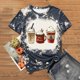 thumbnail image 2 of Gibobby Tops navideños para Mujer Camiseta gráfica para mujer Camiseta de manga corta con estampado gráfico Top Camiseta de suelta Top(Azul celeste,XG), 2 of 3