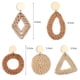 thumbnail image 4 of 1 par de aretes de ratán boho aretes tejidos de paja hechos a mano de mimbre yeacher Arete, 4 of 7