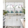 thumbnail image 5 of Summer Succulents Kitchen Curtains Sets 24 Inch Length with Valance, Watercolor Spring Floral Swag Valances and Tiers Curtain Set Drapes Swag Curtains for Living Room, Bathroom, Bedroom, Cafe, 5 of 6