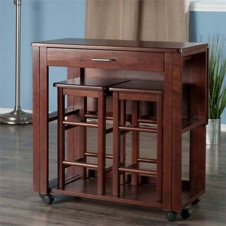 - Winsome Wood Fremont 3-Piece Space Saver Set, Walnut Finish