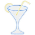 thumbnail image 3 of Northlight LED Martini Cocktail Neon Lighted Wall Art - 17" - Blue and Yellow, 3 of 8