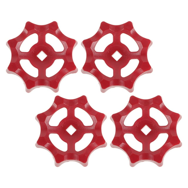 GOOHOCHY 4 Pcs Poignée de Robinet Extérieur en ABS Robuste en Forme de Fleur Rouge Remplacement pour Robinet de Jardin