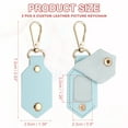 thumbnail image 2 of 2pcs Custom Leather Photo Keychain Personalized Picture Key Chain, Blue, 2 of 7