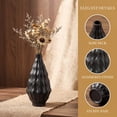 thumbnail image 2 of Unique Bargains Matte Chubby Bud Flower Vase with Wide Opening Ribbed Decorative Black, 2 of 6