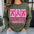 thumbnail image 3 of Breast Cancer Awareness Shirt, Pink Ribbon Bow Sweatshirt, October Breast Cancer Support Gift, Survivor Warrior Hoodie and T-Shirt, Gift for Women, 3 of 9