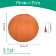 thumbnail image 2 of Uxcell 3Pcs Round Paper Lanterns Paper Lantern Party Decorations Orange 16 inch, 2 of 7