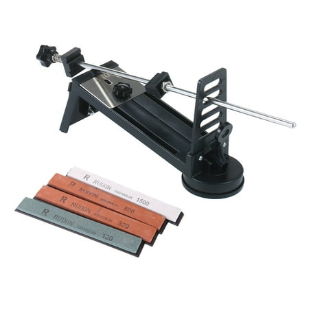 

moobody Fixed-angle Sharpener Kit Grinder Professional Fine Medium Coarse 4 Sharpening Stones 120# 320# 600# 1500# for Scissors