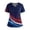 Dark Blue(American Flag Striped), variant on 250 Anniversary USA Flag Scrubs for Women Plus Size American Flag Floral Print Nursing Uniform Fashion V-Neck Side Slits Scrub Shirt Festival Short Sleeve Tees Blouse with Pockets Blue M
