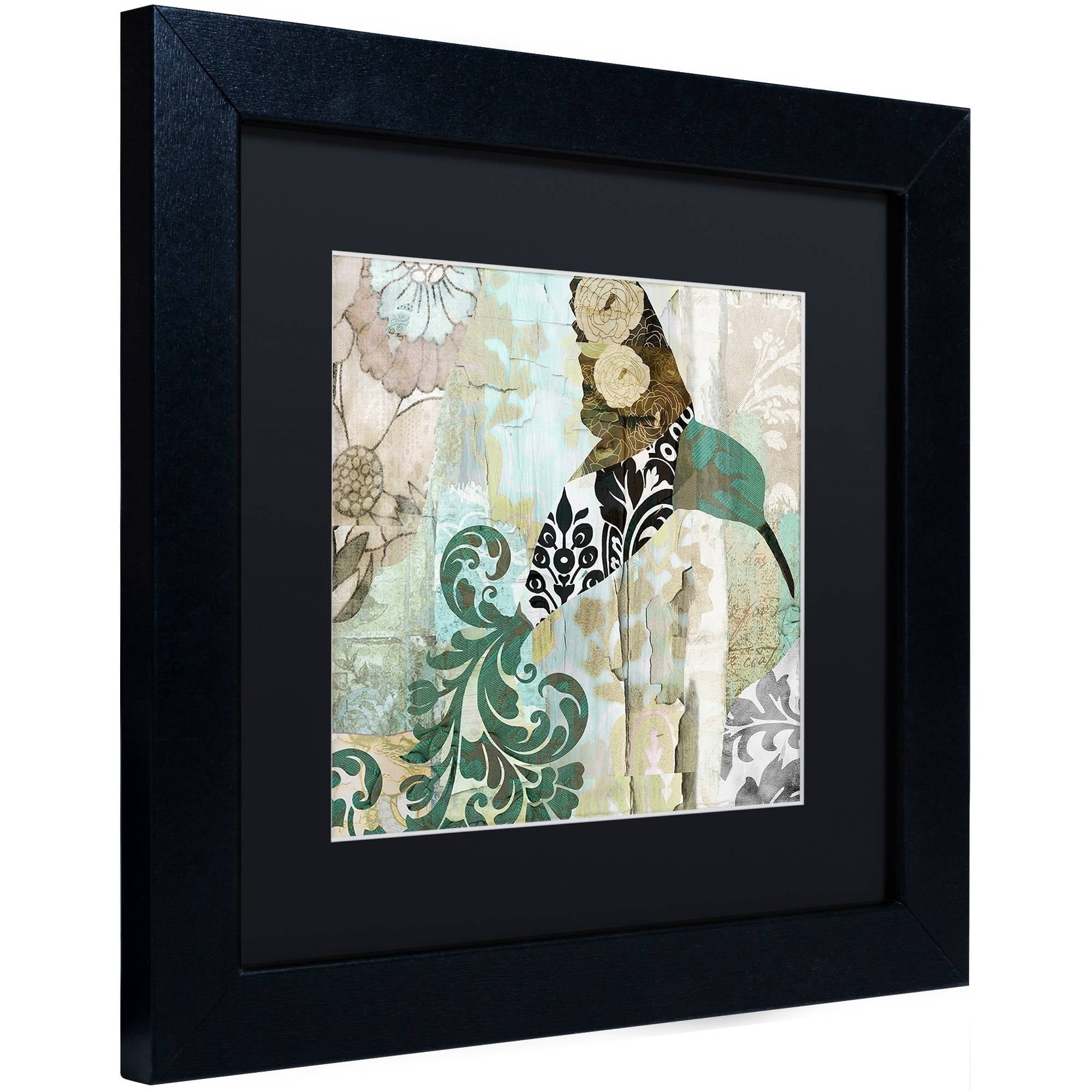 "Hummingbird Batik I" Canvas Art by Color Bakery Black Matte, Black Frame