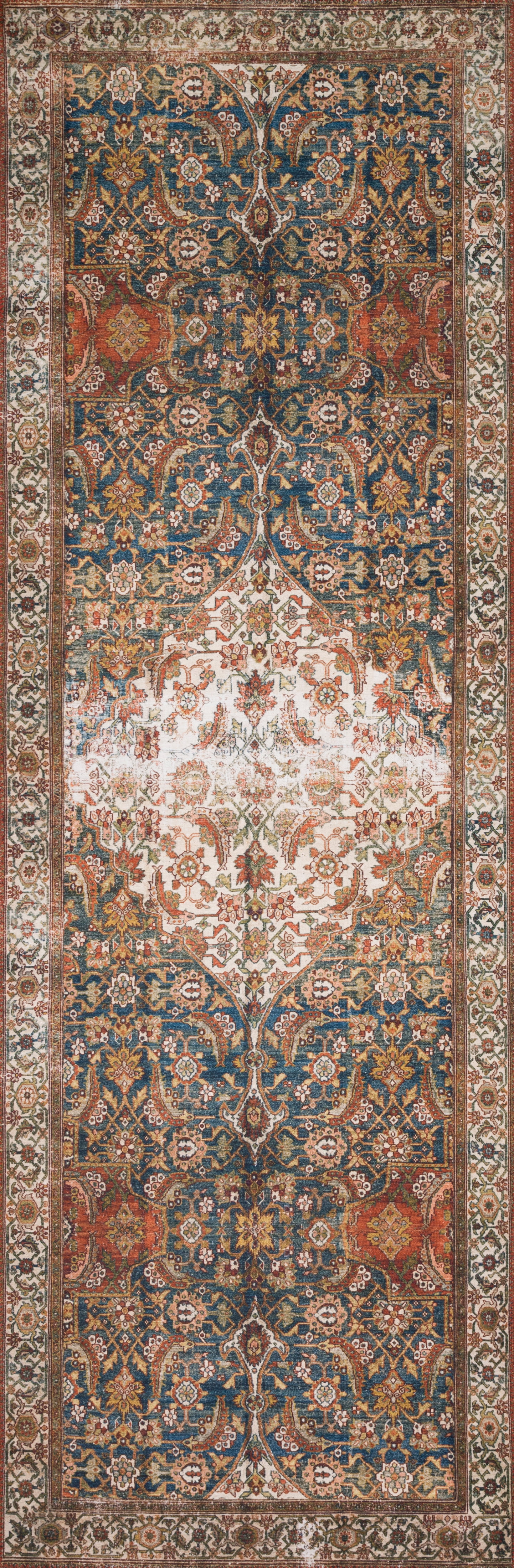 Loloi II Layla Printed Oriental Distressed Ocean / Multi Area Rug