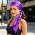 thumbnail image 6 of Fewfanhot Women Satin Square Head Scarf Pre Tied Bandana Silky Hair Wrap Turban Head Cover, 6 of 7