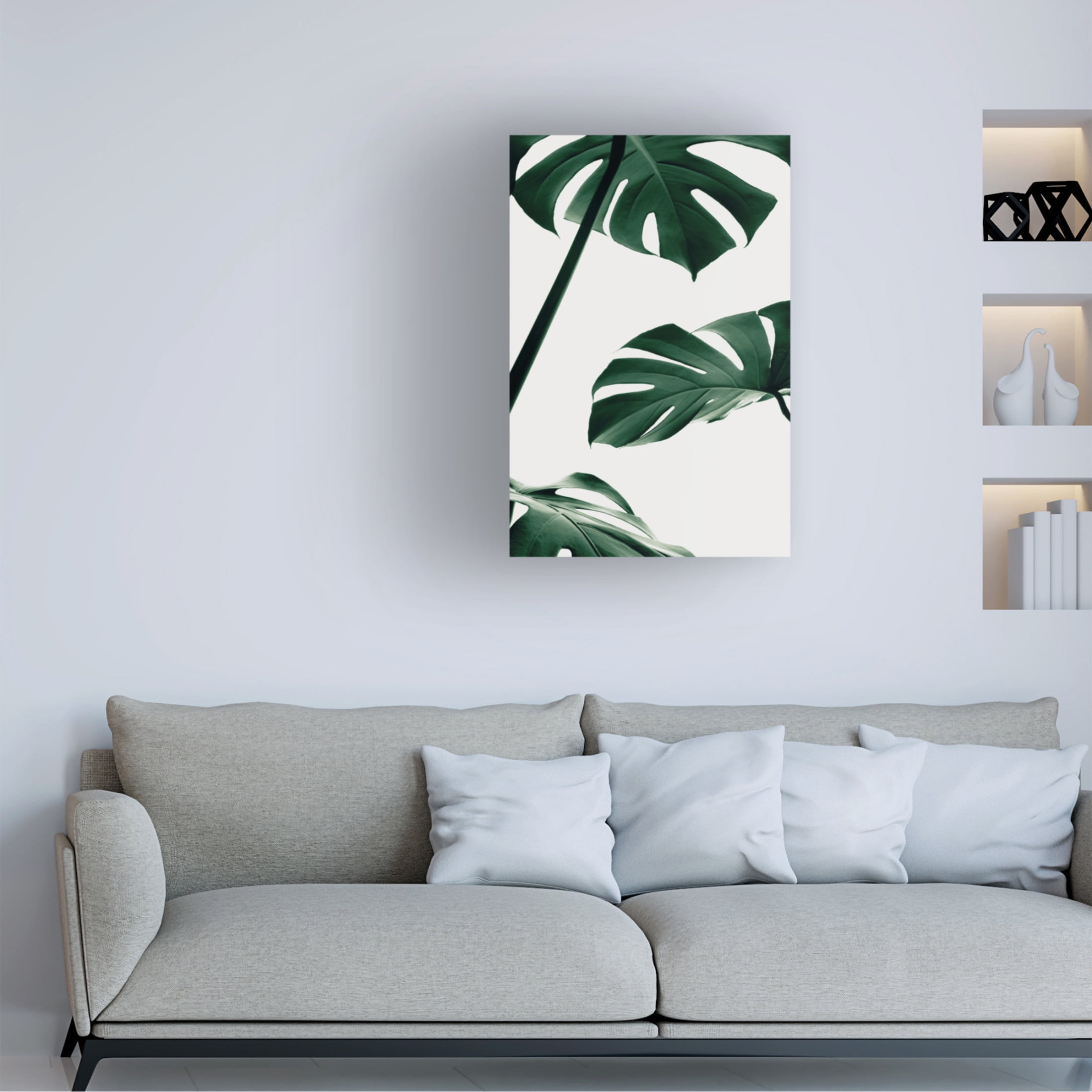 Canvas Wall Art - Pictufy Studio Iii 'Monstera Natural 13' Wall Art for Living Room, Bedroom, or Office D?cor by Trademark Fine Art - 22 x 32 Inches