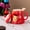red, variant on 2 Pack Christmas Ceramic Mug Set with Lid & Spoon, 450ml Red & Green Holiday Coffee Cups, Cute Santa and Reindeer Mug Gift Set