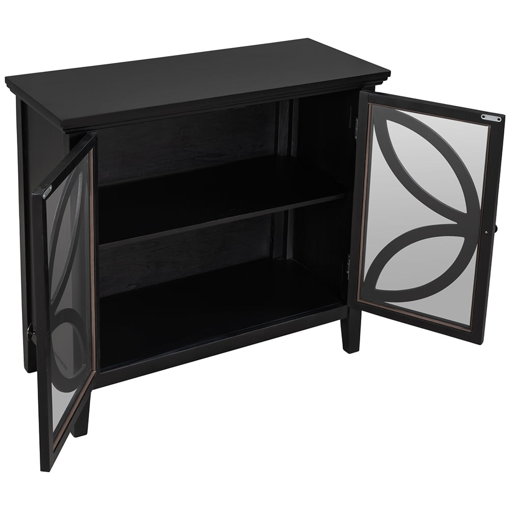 Private Jungle Accent Storage Cabinet Wooden Cabinet with Decorative transparent Door,Modern Sideboard for Entryway, Living Room,32 Inch,Black Private Jungle Accent Storage Cabinet Wooden Cabinet with Decorative transparent Door,Modern Sideboard for Entryway, Living Room,32 Inch,Black