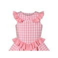 thumbnail image 4 of Robe Fille à Volants Rose à Carreaux Boutons Sans Manches Col Rond 4 Ans, 4 of 6