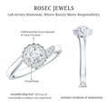 thumbnail image 5 of Rosec Jewels Lab Grown Diamond Floral Ring | Promise Engagement Ring with Halo (EF-VS Quality), 925 Sterling Silver, US 4.00, 5 of 8
