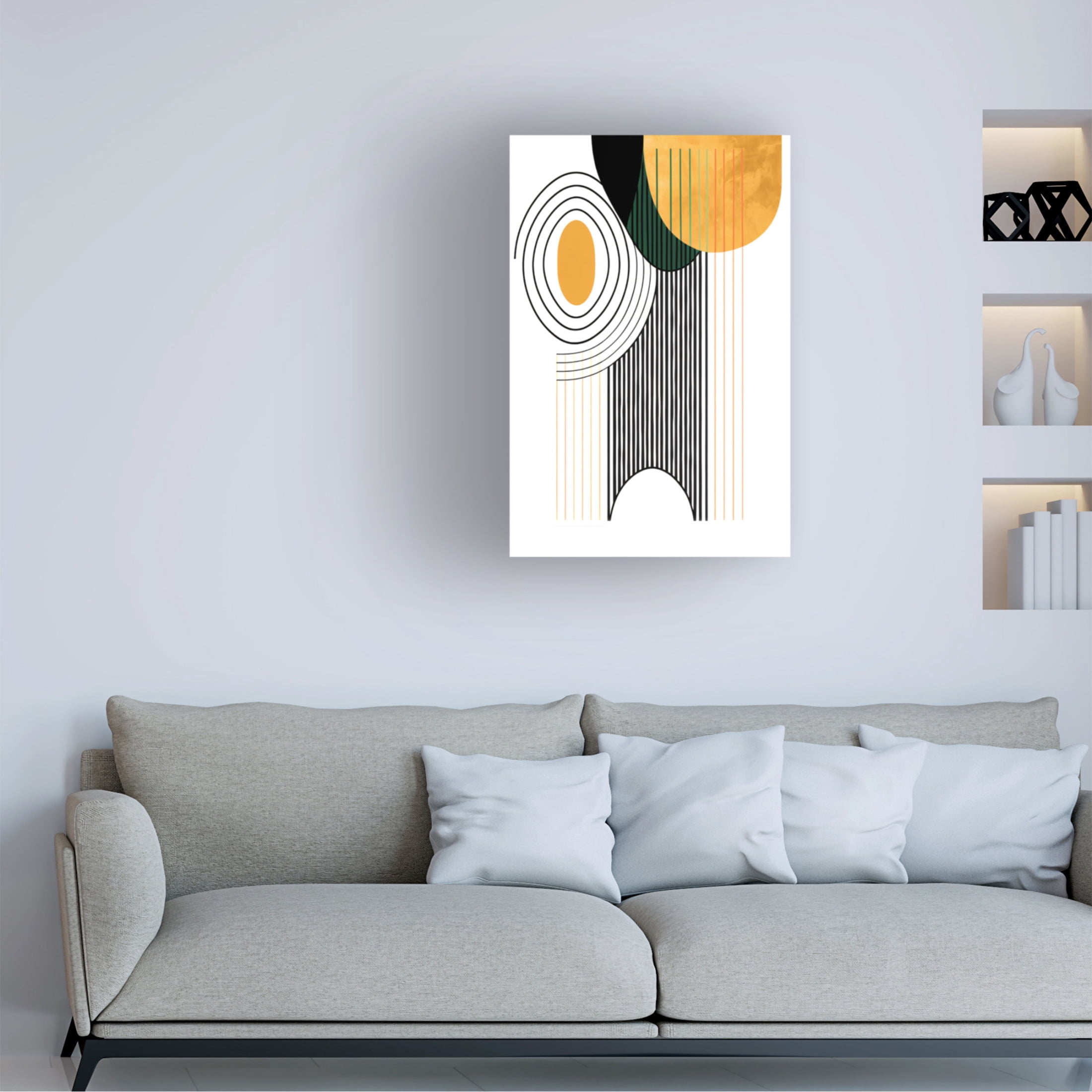 Canvas Wall Art - Ray Heere 'Mid Century Abstract Painting 22' Wall Art for Living Room, Bedroom, or Office Décor by Trademark Fine Art - 22 x 32 Inches