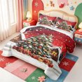 thumbnail image 3 of Manfei Snowy Xmas Christmas Tree Quilt King,Winter Holiday King Coverlet Set,3 Pieces,1 Bedspread and 2 Pillowcases, 3 of 7