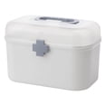 thumbnail image 1 of Caja organizadora de medicamentos de 2 niveles para viajes con cierre de pestillo, vacía, de primeros auxilios 265x155x18cm, 1 of 8
