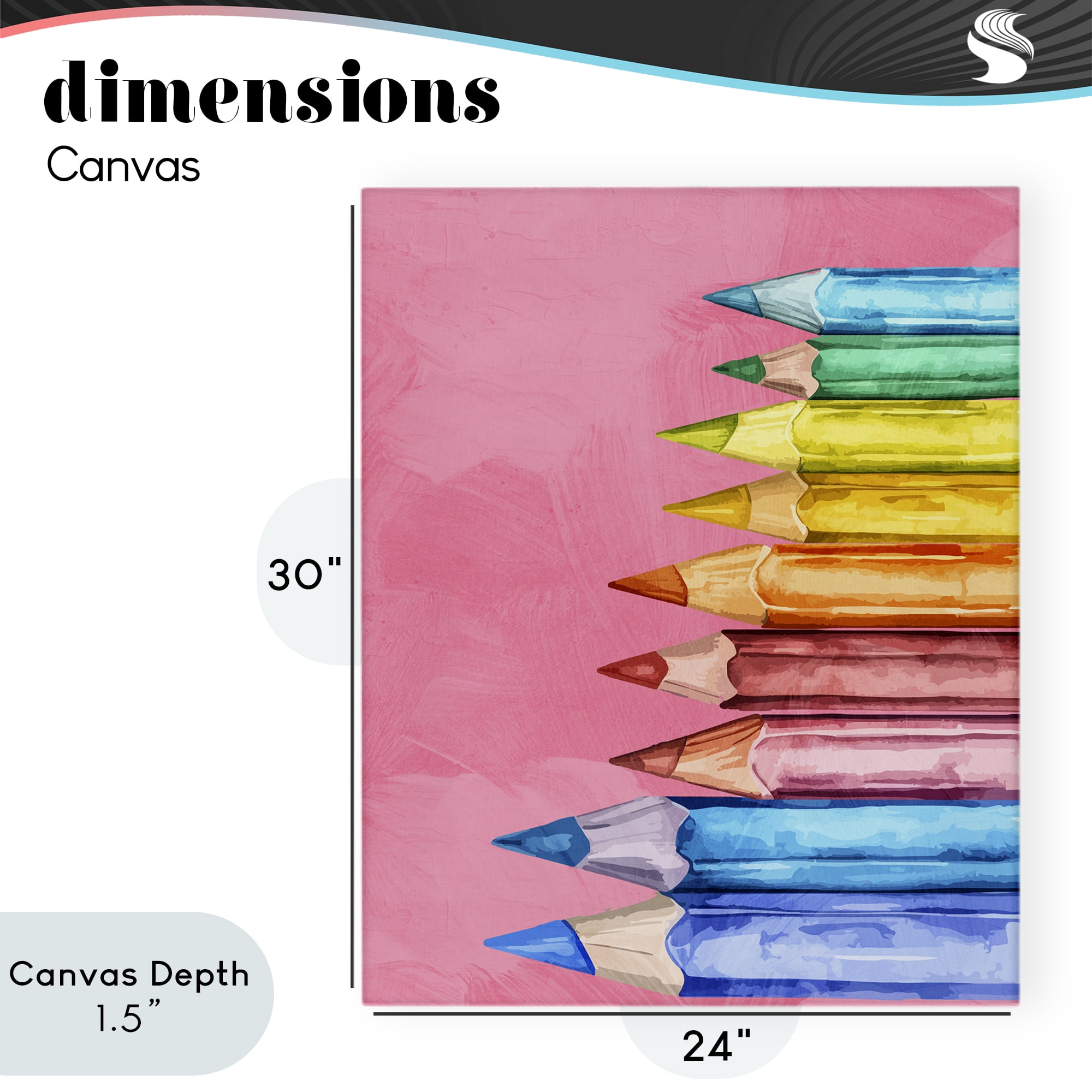 Stupell Industries Vibrant Pencils on Pink Canvas Wall Art, design by Kim Allen