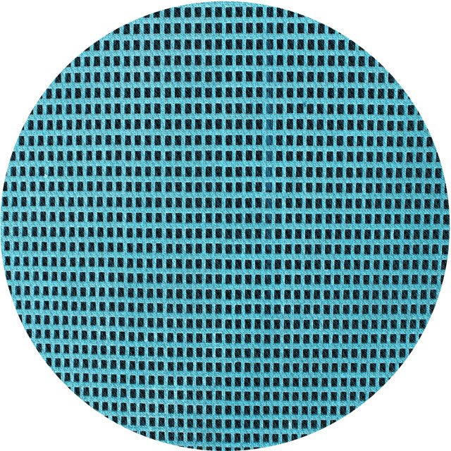 Ahgly Company Machine Washable Indoor Round Transitional Bright Turquoise Blue Area Rugs, 7' Round