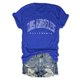 thumbnail image 2 of Gibobby Casual Playera de Manga Corta para Mujer Blusas con estampado vintage para mujer Blusas manga corta sueltas moda tamaño(Azul,XL), 2 of 3