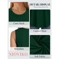 thumbnail image 4 of MOYIKO Women Tank Top Sleeveless Summer T Shirt Casual Loose T-shirt Round Neck Solid Color Green Vest Tee Clothes Size 2XL, 4 of 7
