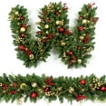 thumbnail image 2 of Gallickan Christmas Garland, 9 Ft Green PVC Decorative Vine, Built-in LED Lights, Artificial Greenery for Indoor Door Wall and Holiday Tree Decor, Green, 2 of 7