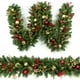 thumbnail image 2 of Tiras Decorativas Guirnalda de Navidad de PVC de 24 pulgadas con luces LED blancas cálidas para puerta, pared, escalera, chimenea, decoración, verde, pieza única Rkxzt, 2 of 7